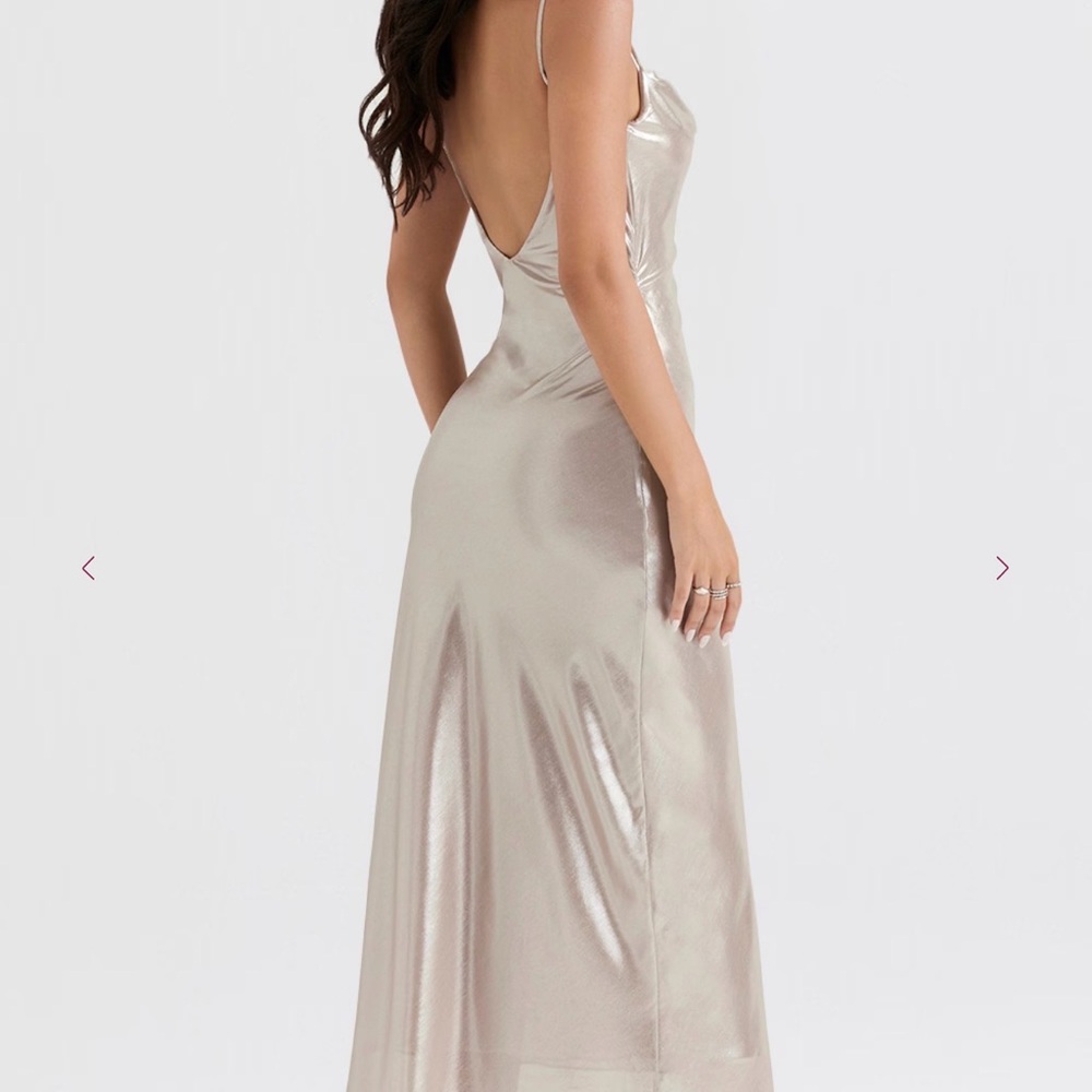 House of CB Backless Satin Dress in Cream - Picture 2 of 2